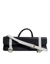 Dolce & Gabbana Blue White Calfskin Leather Crossbody Shoulder Bag