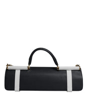 Dolce & Gabbana Blue White Calfskin Leather Crossbody Shoulder Bag