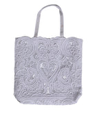 Dolce & Gabbana White Cordonetto Lace Beatrice Tote Shopping Bag
