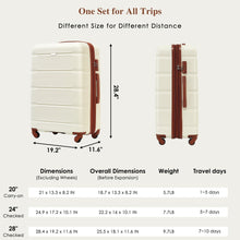 Luggage Sets 4 Piece, 20-inch with USB Port, Expandable ABS Durable