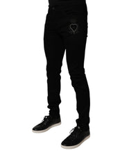 Dolce & Gabbana Black Sacred Heart Cotton Skinny Denim Jeans