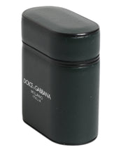 Dolce & Gabbana Black Calfskin Leather Logo Print Flip Holder Airpods Case