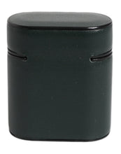 Dolce & Gabbana Black Calfskin Leather Logo Print Flip Holder Airpods Case