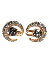 Dolce & Gabbana Brass Gold Black Crystal Luna Cufflink