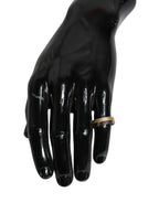 Dolce & Gabbana Gold Silver Tone Real Brass DG Logo Ring