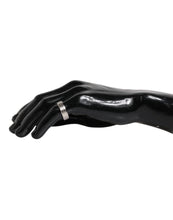 Dolce & Gabbana Silver Tone Brass Clear Crystal DG Logo Ring
