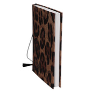 Dolce & Gabbana Brown Black Polyester Leopard Logo Print Small Notebook