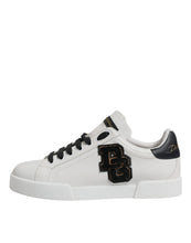 Dolce & Gabbana White Leather DG Logo Low Top Sneakers Shoes