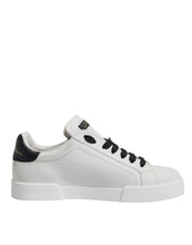 Dolce & Gabbana White Leather DG Logo Low Top Sneakers Shoes
