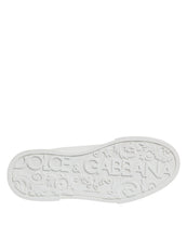Dolce & Gabbana White Leather DG Logo Low Top Sneakers Shoes