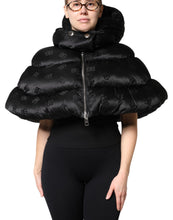 Dolce & Gabbana Black Padded Puffer Hooded Full Zip Cropped Jacket
