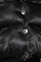Dolce & Gabbana Black Padded Puffer Hooded Full Zip Cropped Jacket