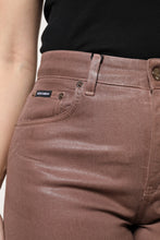 Dolce & Gabbana Brown Cotton High Waist Tapered Denim Jeans
