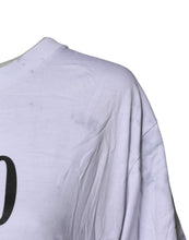 Dolce & Gabbana White Print Lace-Up Cotton Crew Neck T-shirt