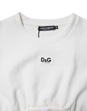 Dolce & Gabbana White Cotton Blend 3/4 Sleeves Blouse Top