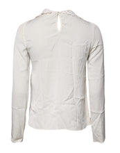 Dolce & Gabbana Cream Floral Lace Long Sleeves Blouse Top