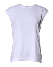 Dolce & Gabbana White Cotton Sleeveless Round Neck Tank Top