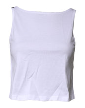 Dolce & Gabbana White Cotton Sleeveless Round Neck Tank Top