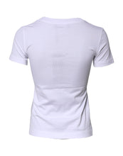 Dolce & Gabbana White Floral Print Cotton Crew Neck T-shirt