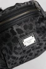 Dolce & Gabbana Black Gray Leopard DG Logo Belt Waist Fanny Pack Bag