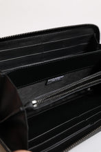 Dolce & Gabbana Black Blue Exotic Leather Embossed Continental Wallet