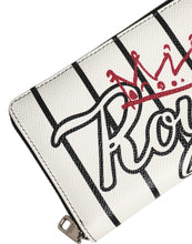 Dolce & Gabbana White Leather DG Crown Royals Continental Zip Around Wallet