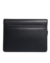 Dolce & Gabbana Black Leather Logo Gold Crossbody Purse Bag