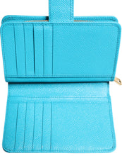 Dolce & Gabbana Light Blue Leather Bifold Continental Clutch Wallet