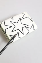 Dolce & Gabbana White Leather Trifold DG Star Print Card Holder Wallet