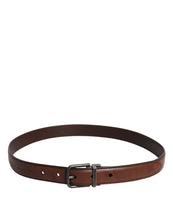 Dolce & Gabbana Brown Leather Metal Buckle Classic Belt