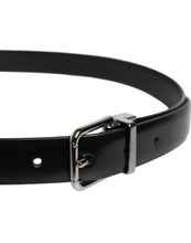 Dolce & Gabbana Black Solid Leather Classic Waist Buckle Belt