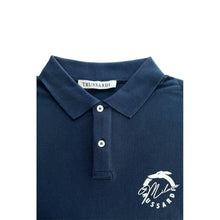 Blue Cotton Men Polo Shirt Trussardi Beachwear