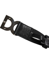 Dolce & Gabbana Black White Printed Metal Logo Buckle Belt
