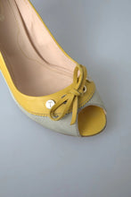 Tod's Yellow Off White Peep Toe Heels Pumps Shoes