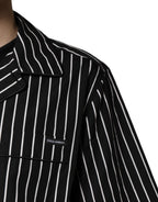 Dolce & Gabbana Black White Stripes Cotton Men Pajama Set Sleepwear