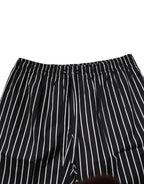 Dolce & Gabbana Black White Stripes Cotton Men Pajama Set Sleepwear