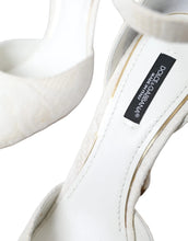 Dolce & Gabbana White Floral Jacquard Mary Janes Heels Pumps Shoes