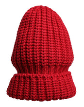 Dolce & Gabbana Red Solid Wool Knitted Winter Beanie Hat