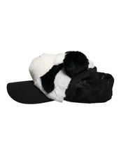 Dolce & Gabbana Black White Panda Fur Women Baseball Cap