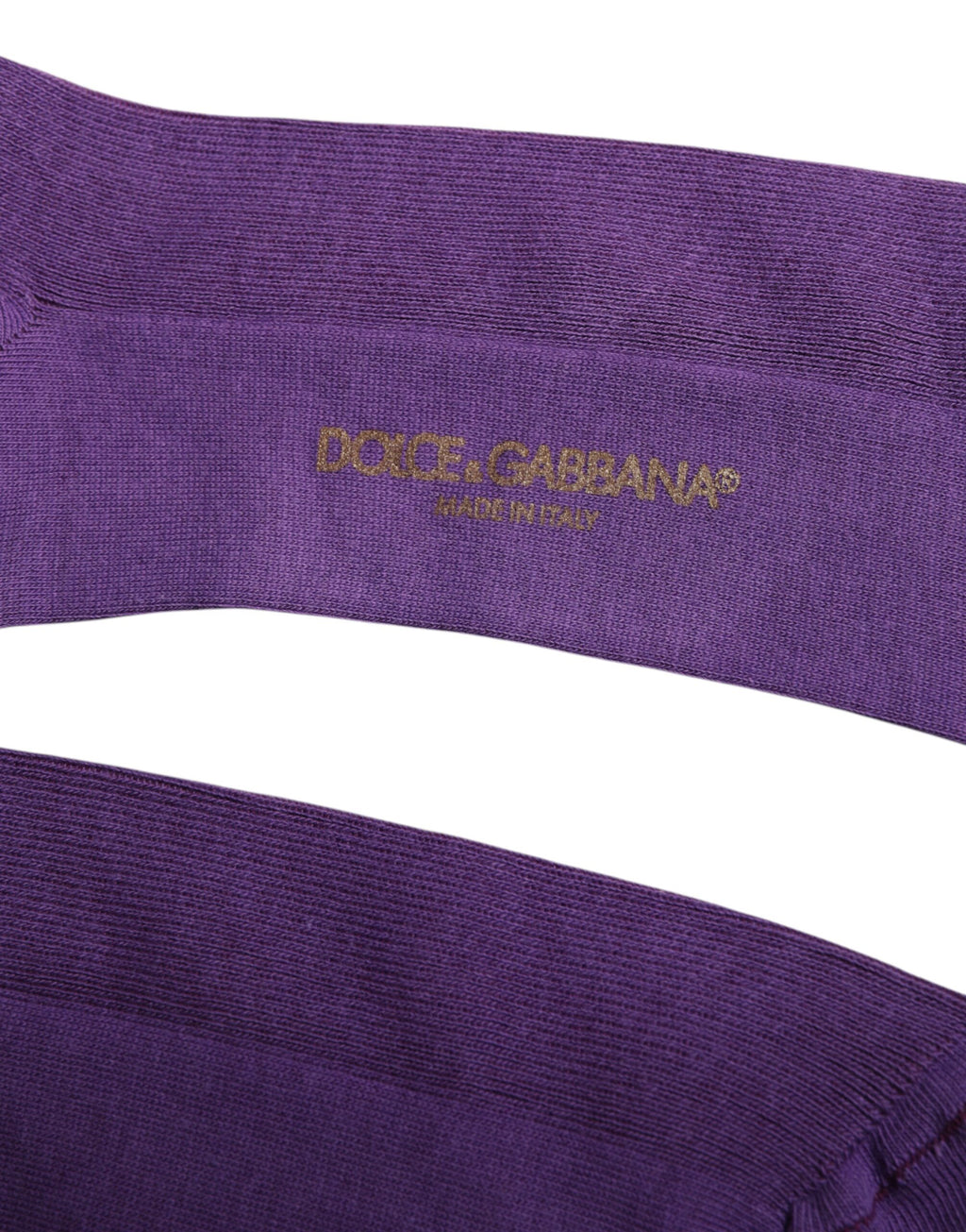Purple Cotton Logo Over The Calf Socks
