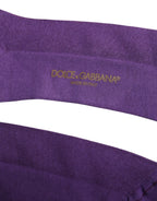 Purple Cotton Logo Over The Calf Socks
