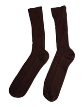 Dolce & Gabbana Brown Cotton Stretch Over The Calf Socks