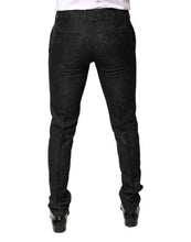 Dolce & Gabbana Black Floral Jacquard Mid Waist Dress Pants
