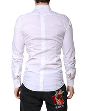 Dolce & Gabbana White Cotton GOLD Dress Formal Collared Shirt