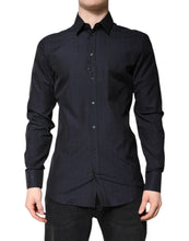 Dolce & Gabbana Black Cotton GOLD Men Dress Formal Shirt
