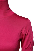 Dolce & Gabbana Pink Silk Knitted Turtleneck Cropped Top
