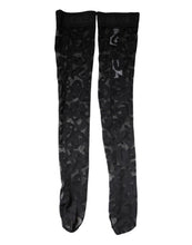 Dolce & Gabbana Black Floral Lace Cotton Stretch Stockings Socks