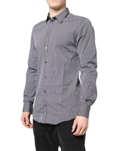 Dolce & Gabbana Black White Striped GOLD Formal Dress Shirt