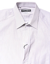 Dolce & Gabbana White Striped Cotton GOLD Long Sleeves Shirt