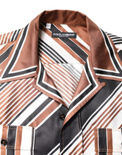 Dolce & Gabbana Multicolor Striped Silk Short Sleeves Shirt